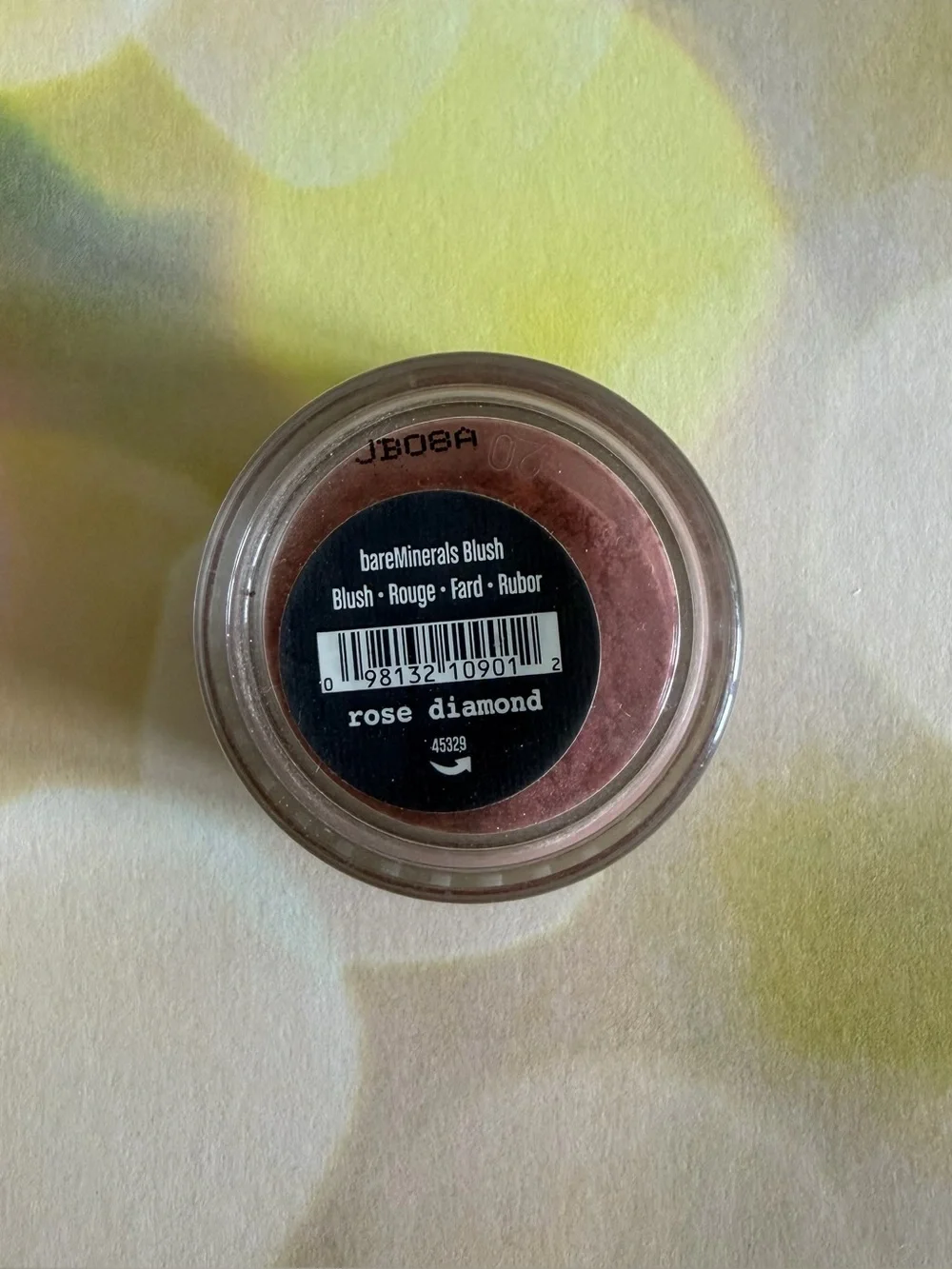 bareMinerals travel size Blush Rose Diamond - rose pink shade - small jar .57g